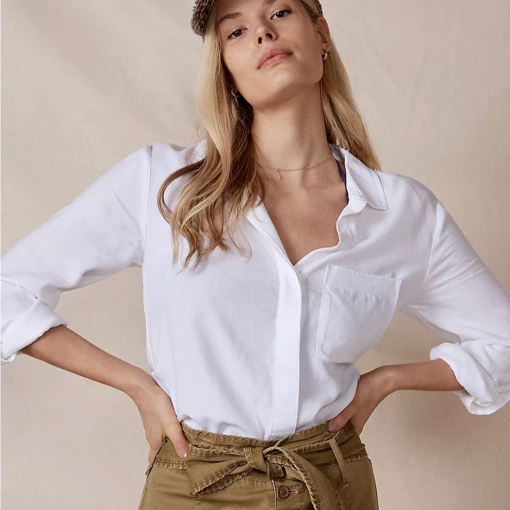 Anthropologie Cloth and Stone White Button Down